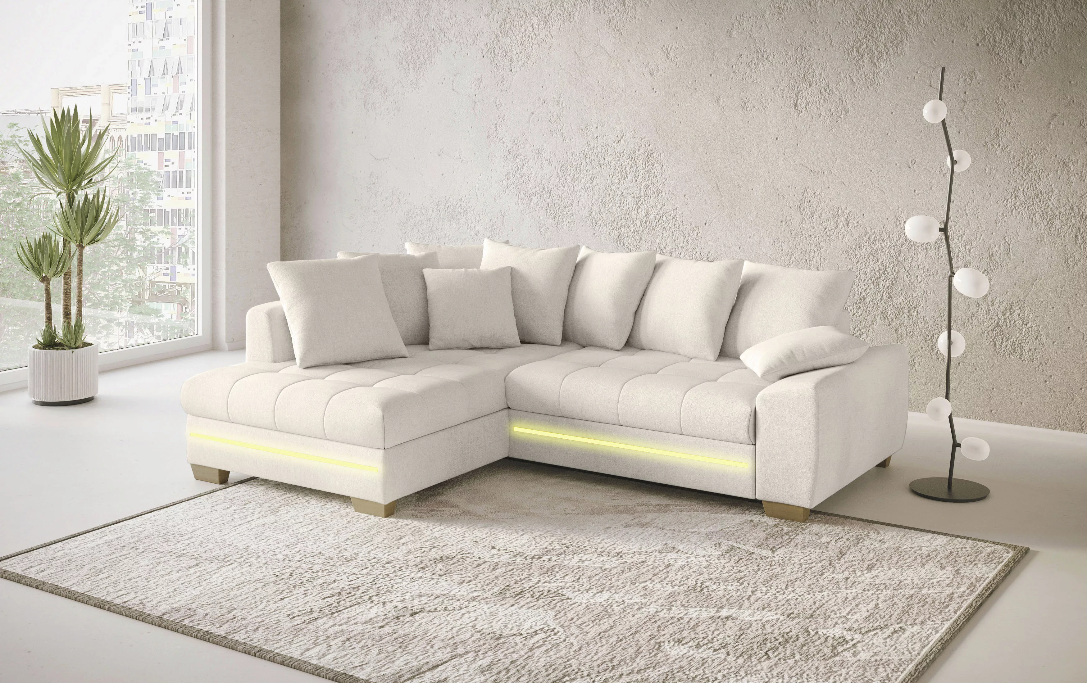 Mr. Couch Ecksofa "Nikita II, L-Form", mit Kaltschaum, RGB-LED Beleuchtung, günstig online kaufen