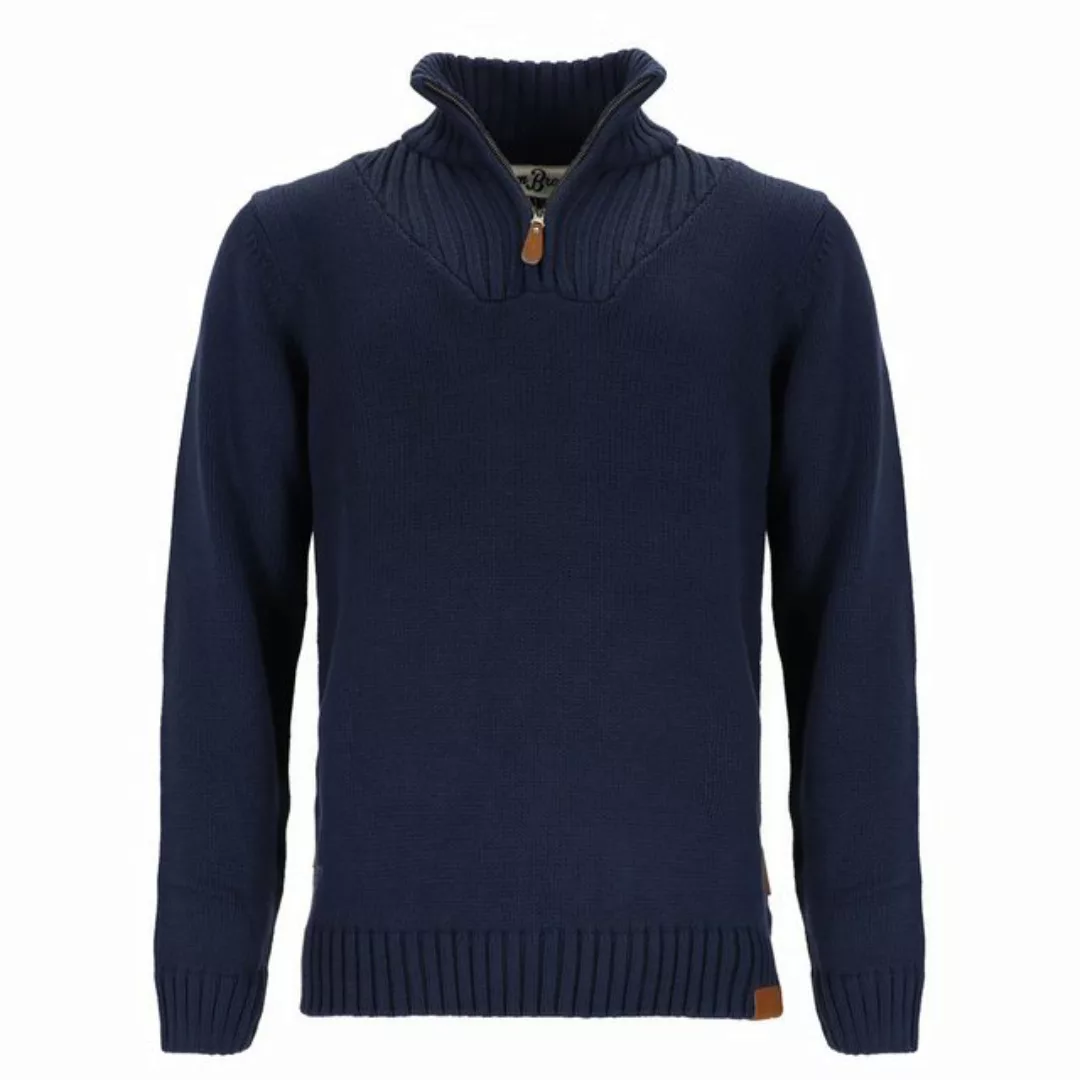 tomBrook Troyer Herren Strickpullover Uni - Pullover mit Stehkragen und Rei günstig online kaufen