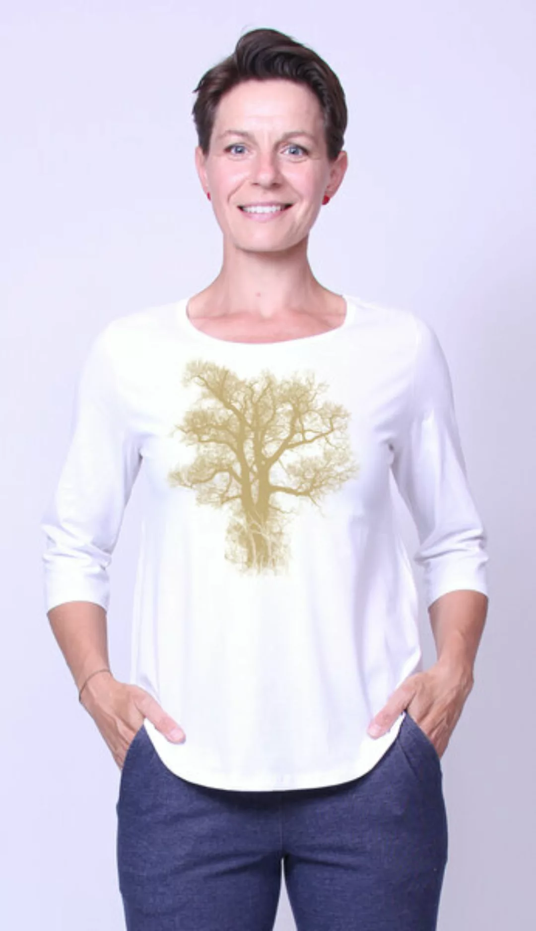 Bio-damen-3/4 Arm Shirt Chestnut günstig online kaufen