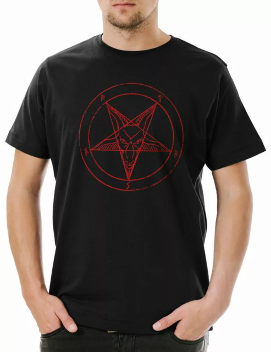 Urban Backwoods Print-Shirt Baphomet Pentagram Sign Herren T-Shirt Shirt Al günstig online kaufen