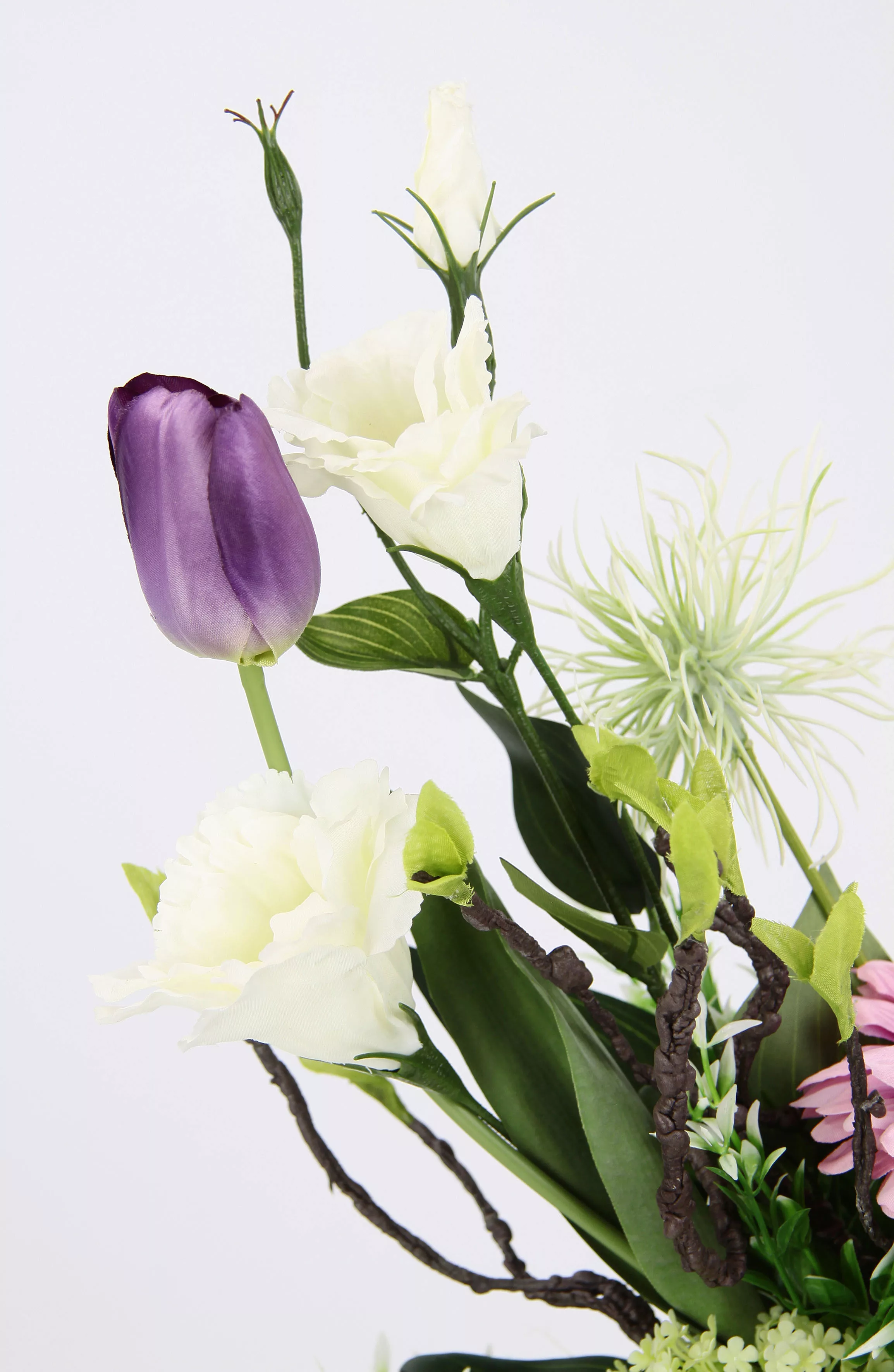 I.GE.A. Kunstblume "Arrangement Ranunkel/Lysianthus", Pflanzschale aus Rind günstig online kaufen