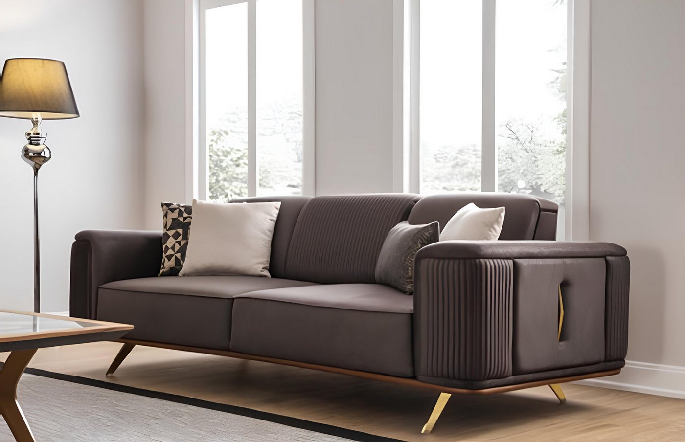 Xlmoebel Sofa Viersitzer Stoffsofa Große Möbel Wohnzimmer Modernes Neues So günstig online kaufen