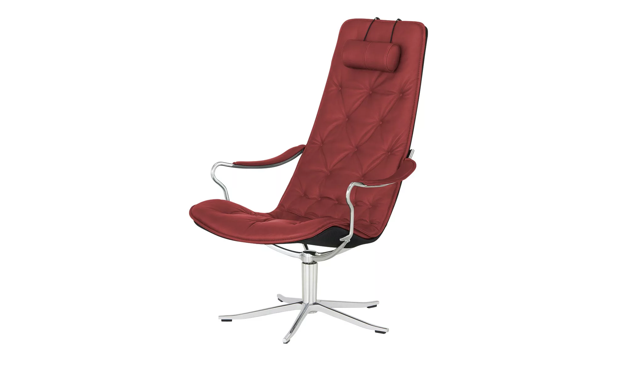 Ledersessel - rot - 65 cm - 106 cm - 87 cm - Polstermöbel > Sessel > Drehse günstig online kaufen