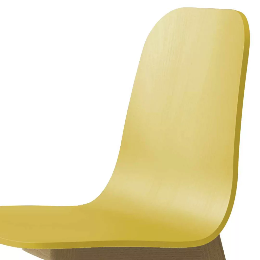 Esszimmerstuhl in Gelb Buche Massivholzgestell günstig online kaufen