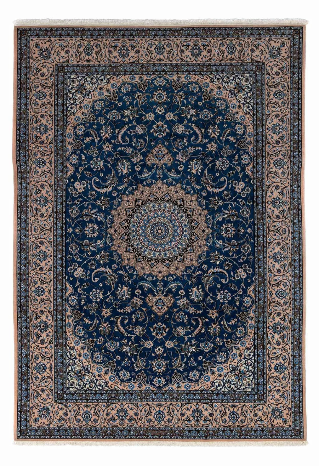 morgenland Wollteppich »Nain 9la Medaillon Blu scuro 348 x 245 cm«, rechtec günstig online kaufen