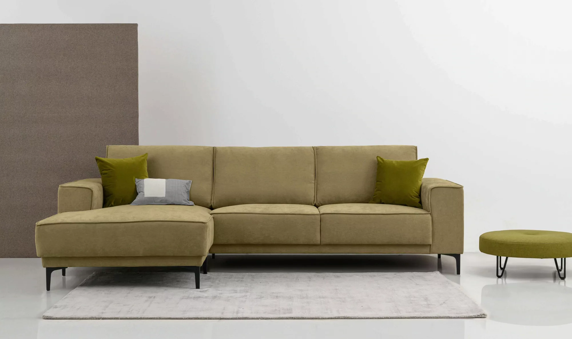 Places of Style Ecksofa "Polsterecke Oland, Struktur, Flachgewebe, Luxus-Mi günstig online kaufen
