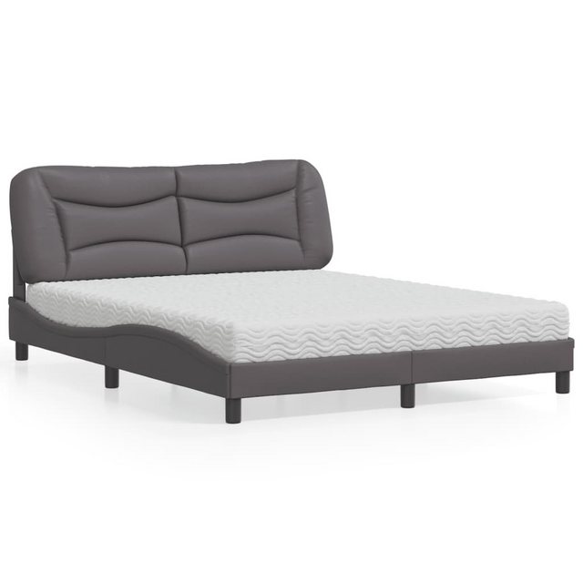 vidaXL Bett mit Matratze Grau 160x200 cm Kunstleder Modell 22009750 günstig online kaufen