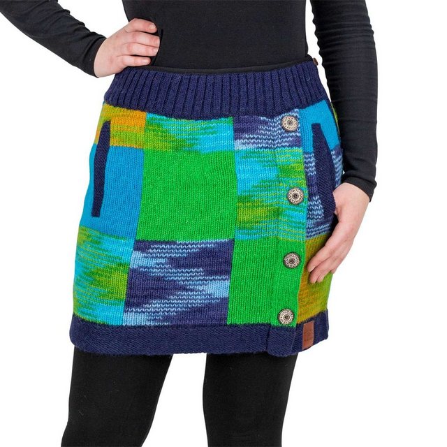 KUNST UND MAGIE Strickrock Bunter Patchwork Strickrock kurz + klassisches M günstig online kaufen