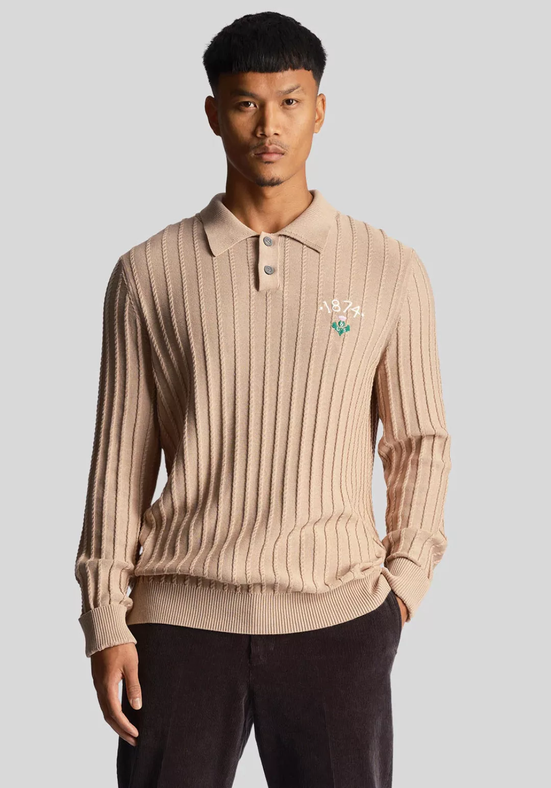 Lyle & Scott Strickpullover mit Polokragen und Logostickerei günstig online kaufen