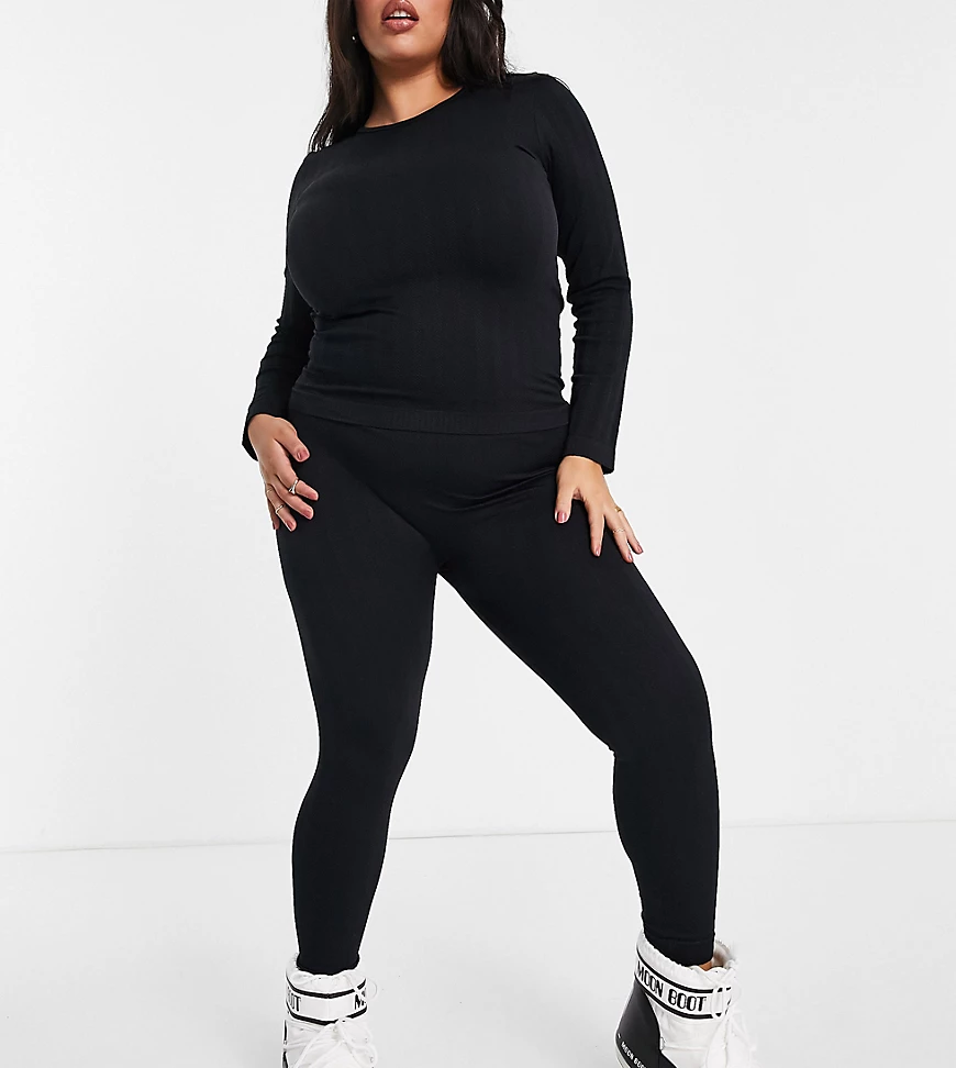 ASOS Curve – 4505 – Leggings mit Zopfmuster-Schwarz günstig online kaufen