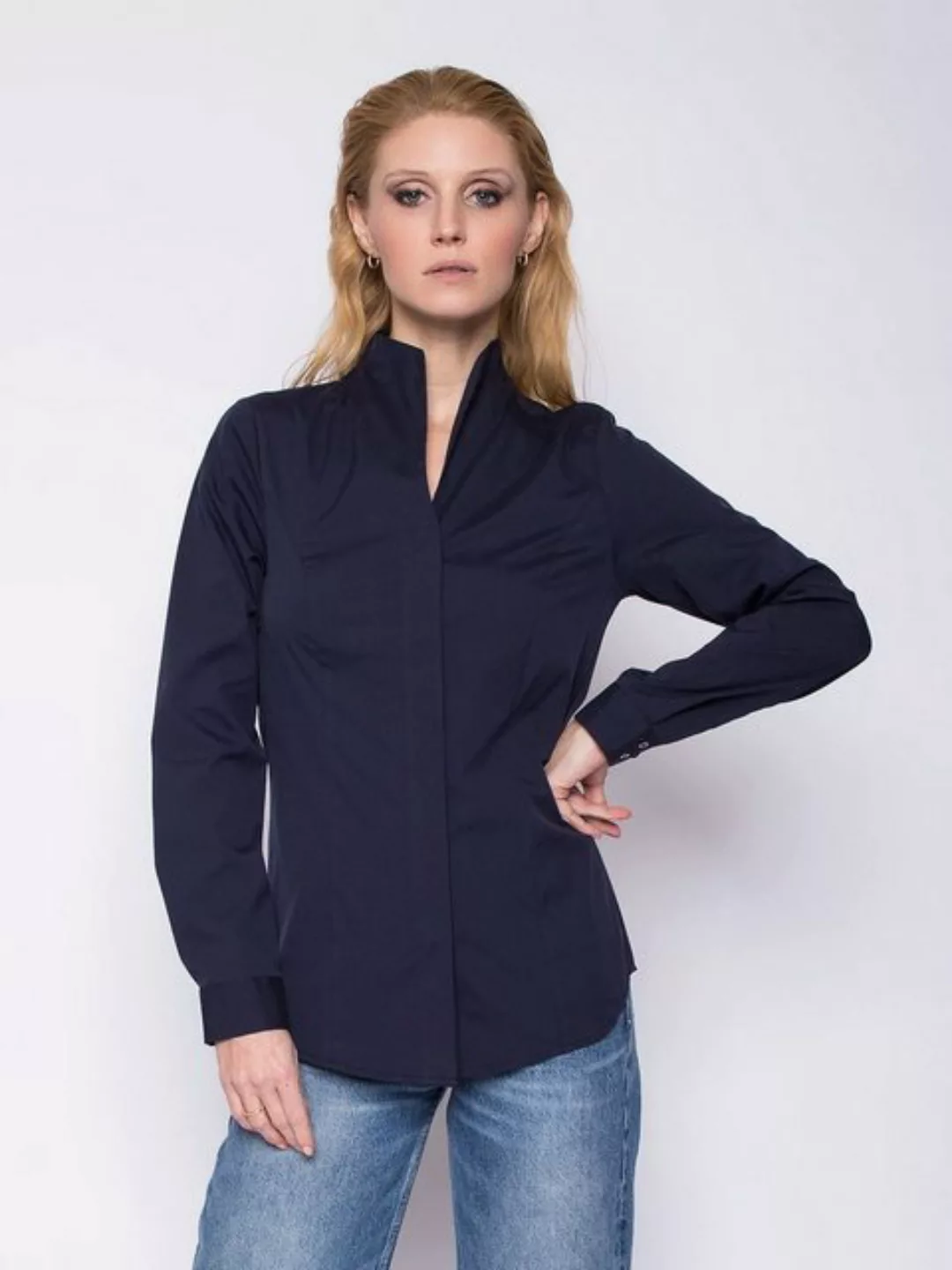 TONNO & PANNA Hemdbluse Slim Fit Bluse Enrica23 Navy günstig online kaufen
