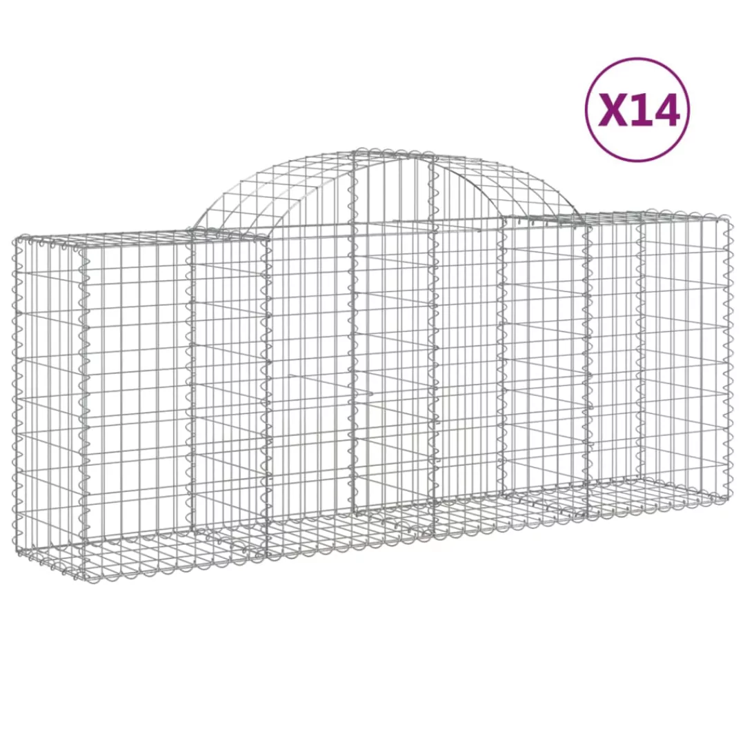 Vidaxl Gabionen Mit Hochbogen 14 Stk. 200x50x80/100cm Verzinktes Eisen günstig online kaufen