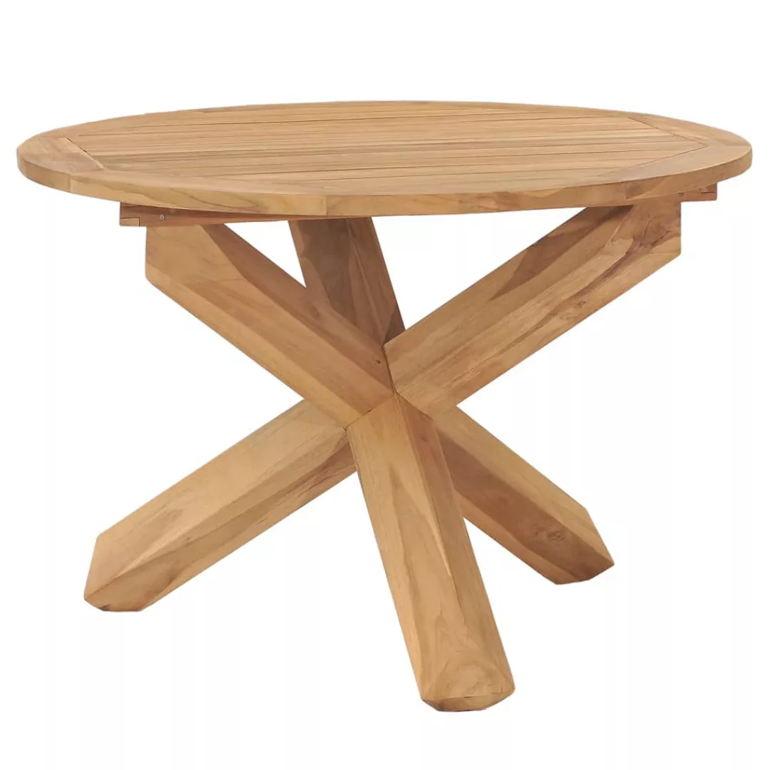 Garten-esstisch Ø110x75 Cm Massivholz Teak günstig online kaufen