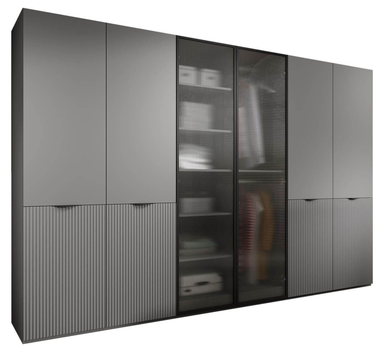 Compleo Kleiderschrank 6-Türen, gerifflete Front, geräumig günstig online kaufen