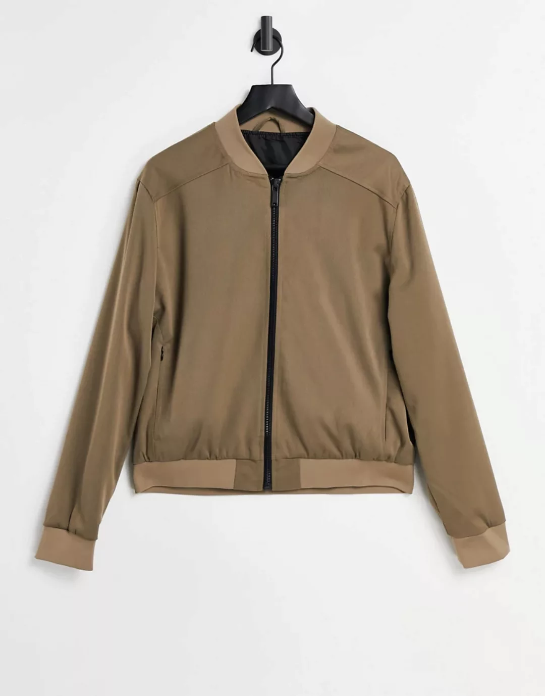 River Island – Bomberjacke aus Twill in Hellbraun günstig online kaufen