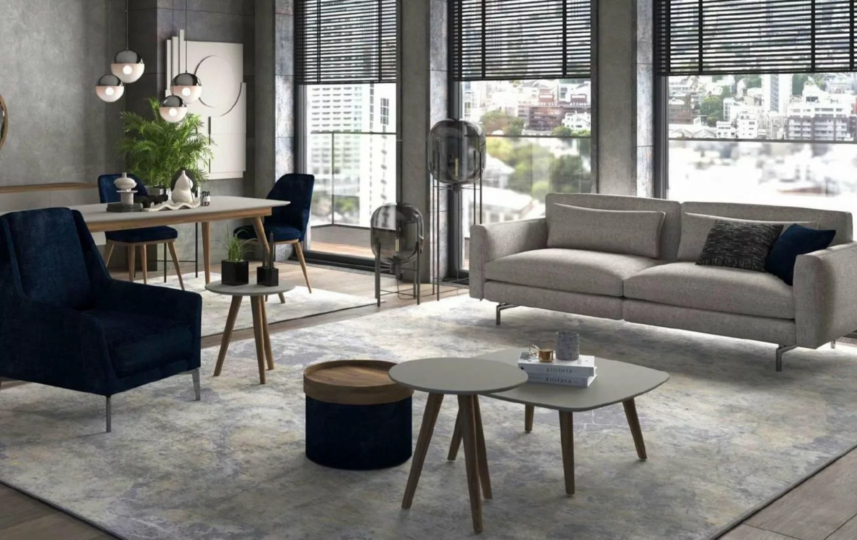 Xlmoebel Sofa Neuartiges Wohnzimmer-Ensemble mit einem Sofa für drei Person günstig online kaufen