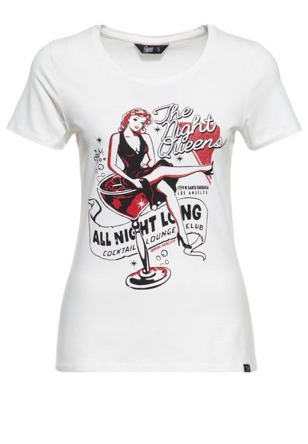QueenKerosin Kurzarmshirt All night long mit Retro-Print günstig online kaufen