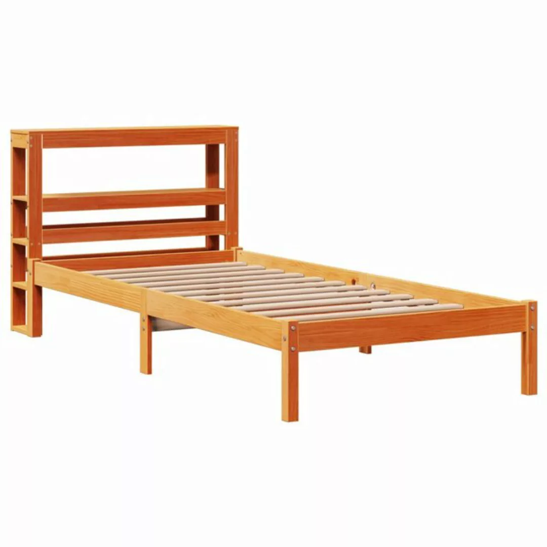 vidaXL Bett Bettgestell mit Kopfteil ohne Matratze Wachsbraun 75x190 cm günstig online kaufen