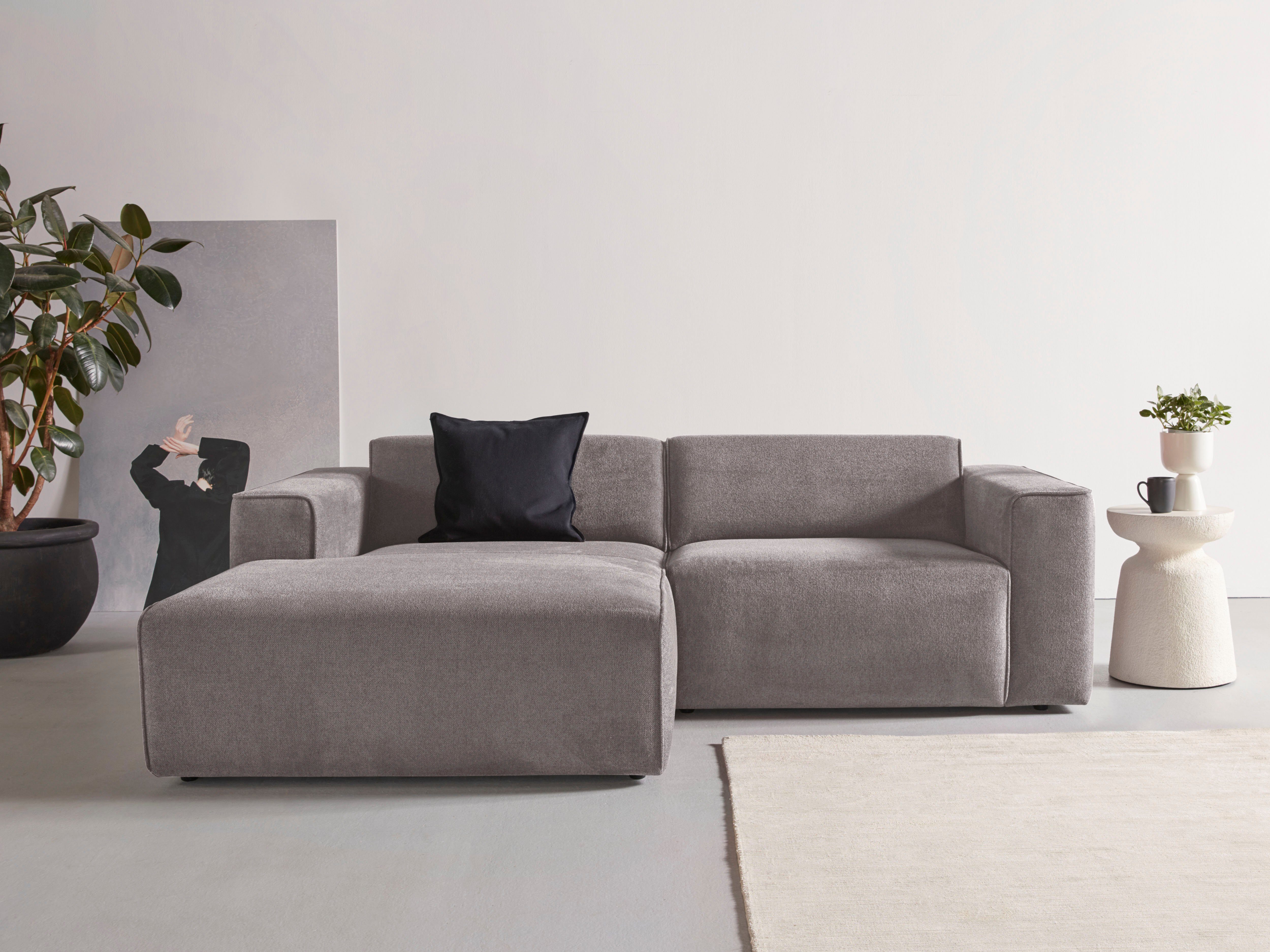 andas Ecksofa "Noord mit Kedernaht, Breite 234 cm", Cord, Struktur, Webstof günstig online kaufen