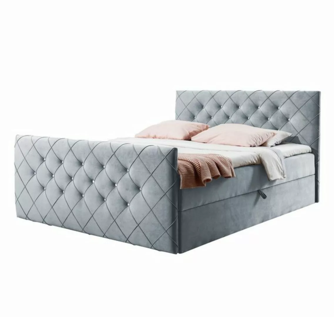 Furnix Boxspringbett MALISSA 120x200 Doppelbett mit Topper & Bettkasten Aus günstig online kaufen