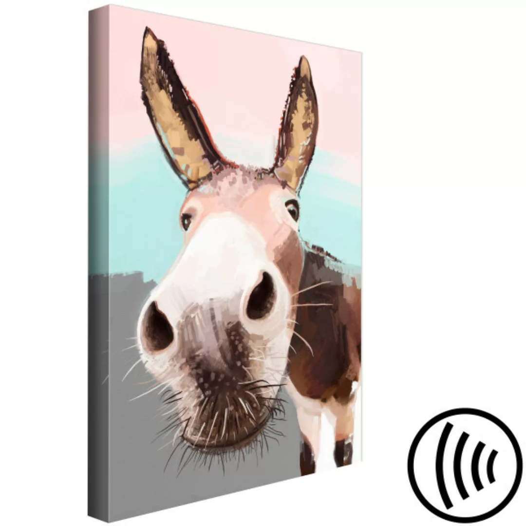 Bild auf Leinwand Curious Donkey (1 Part) Vertical XXL günstig online kaufen