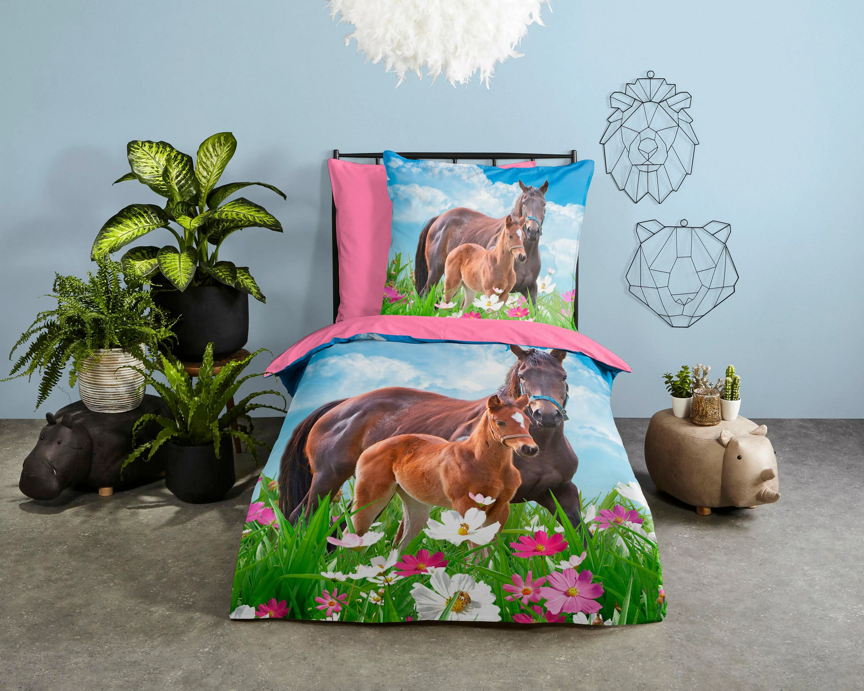 good morning Kinderbettwäsche »Dora«, Baumwolle, 135x200, Reißverschluss, W günstig online kaufen