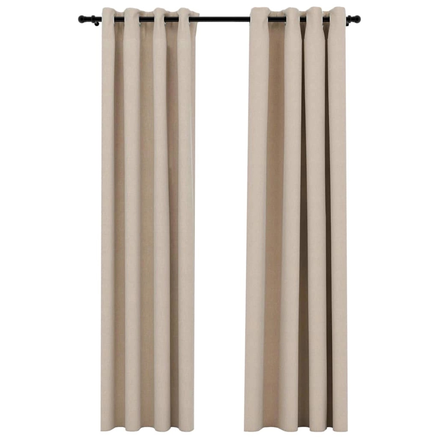 vidaXL Verdunkelungsvorhänge Ösen Leinenoptik 2 Stk Beige 140x245 cm günstig online kaufen