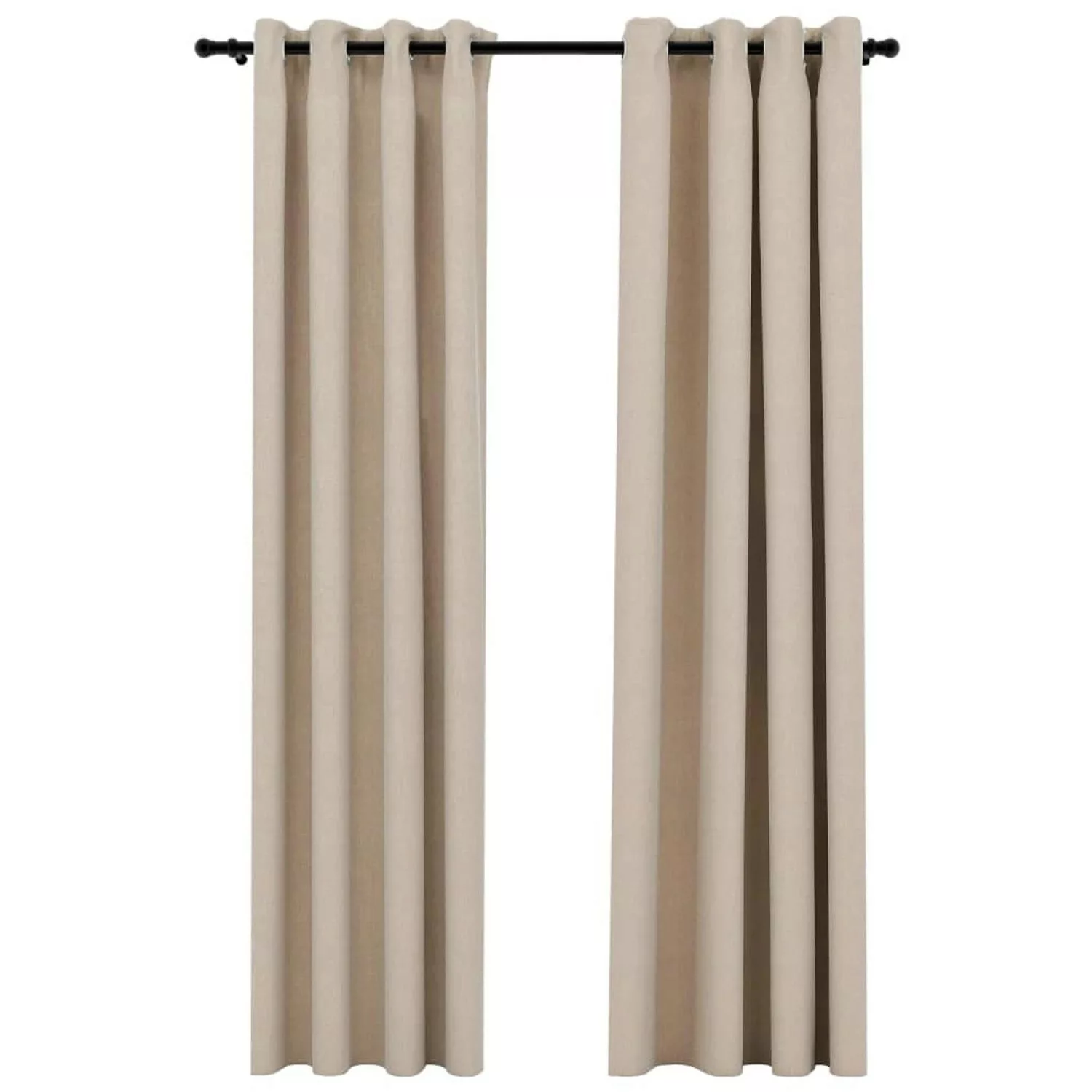 vidaXL Verdunkelungsvorhänge Ösen Leinenoptik 2 Stk Beige 140x225 cm günstig online kaufen