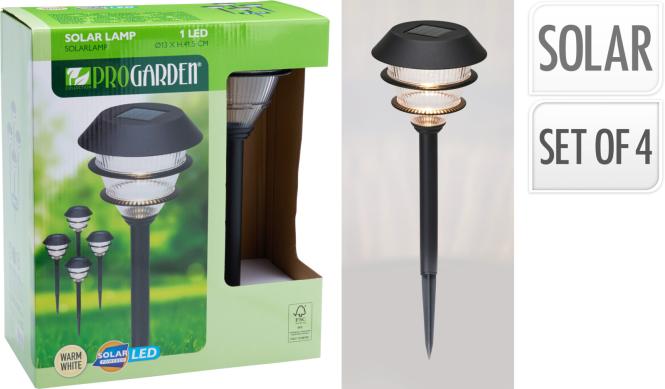 SOLAR LAMPE ZWART 4er Set Polypropyleen Schwarz günstig online kaufen