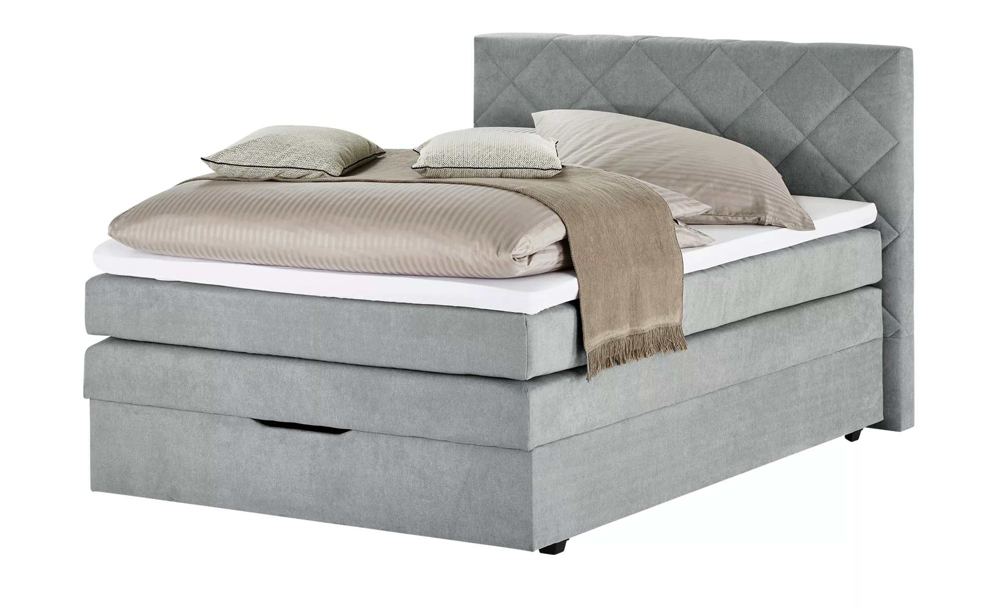 Boxspringbett - grau - 132 cm - 116 cm - 213 cm - Betten > Einzelbetten - M günstig online kaufen