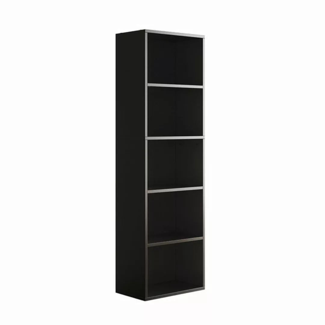 Vicco Bücherregal Bob, Schwarz, 40 x 132 cm mit 5 Fächern günstig online kaufen