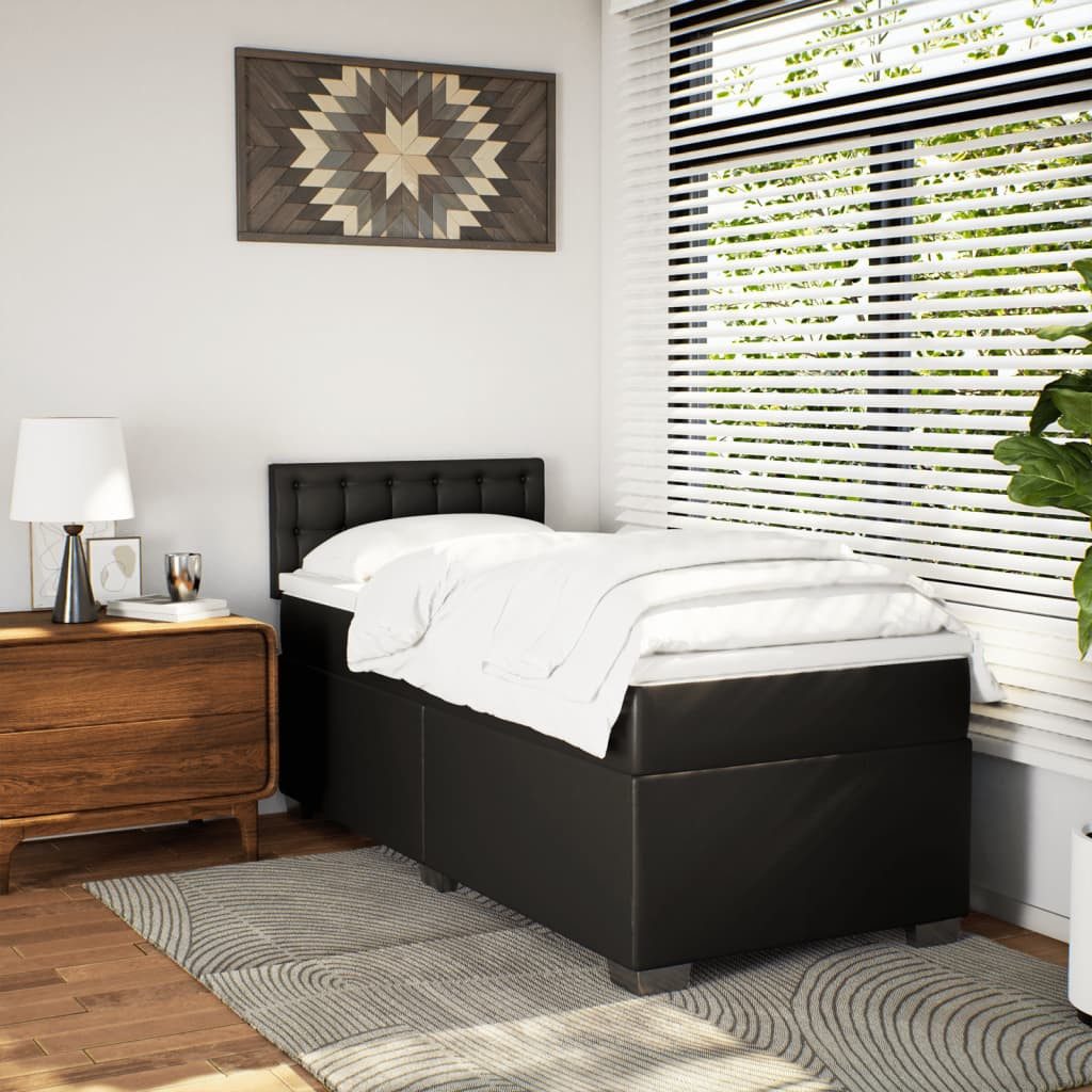 vidaXL Bett Boxspringbett mit Matratze Schwarz günstig online kaufen