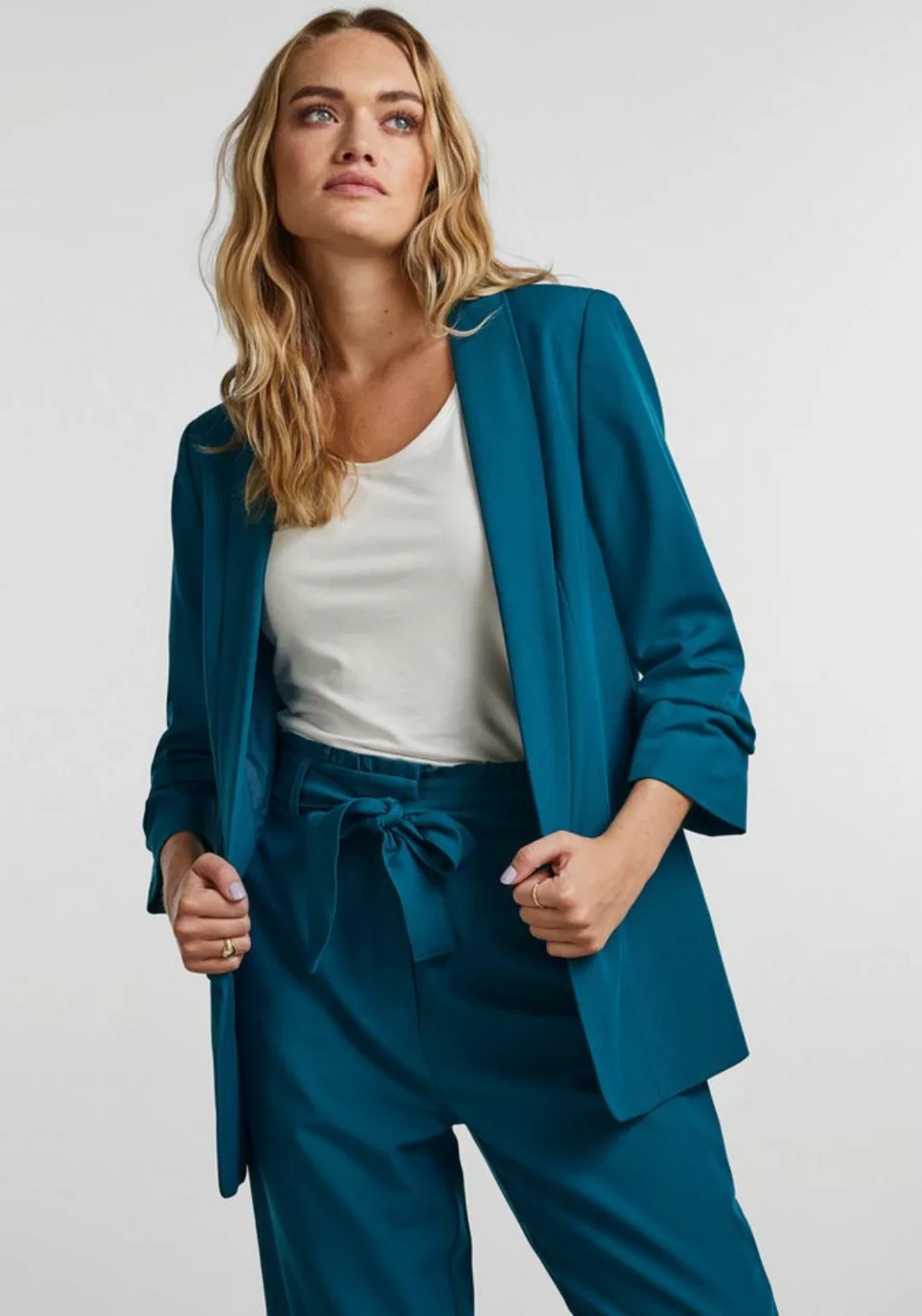 pieces Blusenblazer PCBOSELLA 3/4 BLAZER NOOS mit Faltendetail am Ärmel günstig online kaufen