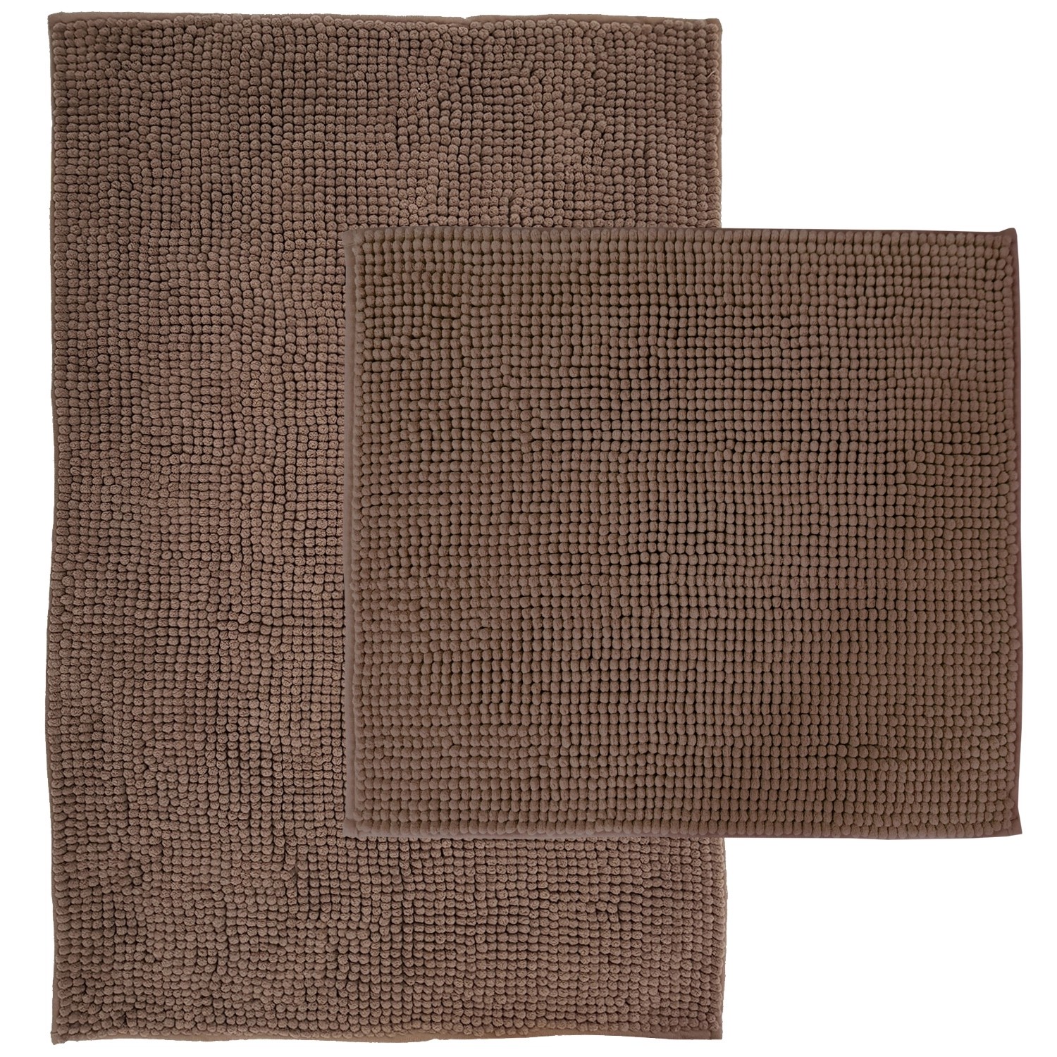 NYVI Badematten Set Chenille 2-teilig 45 x 50 cm und 50 x 80 cm Taupe günstig online kaufen