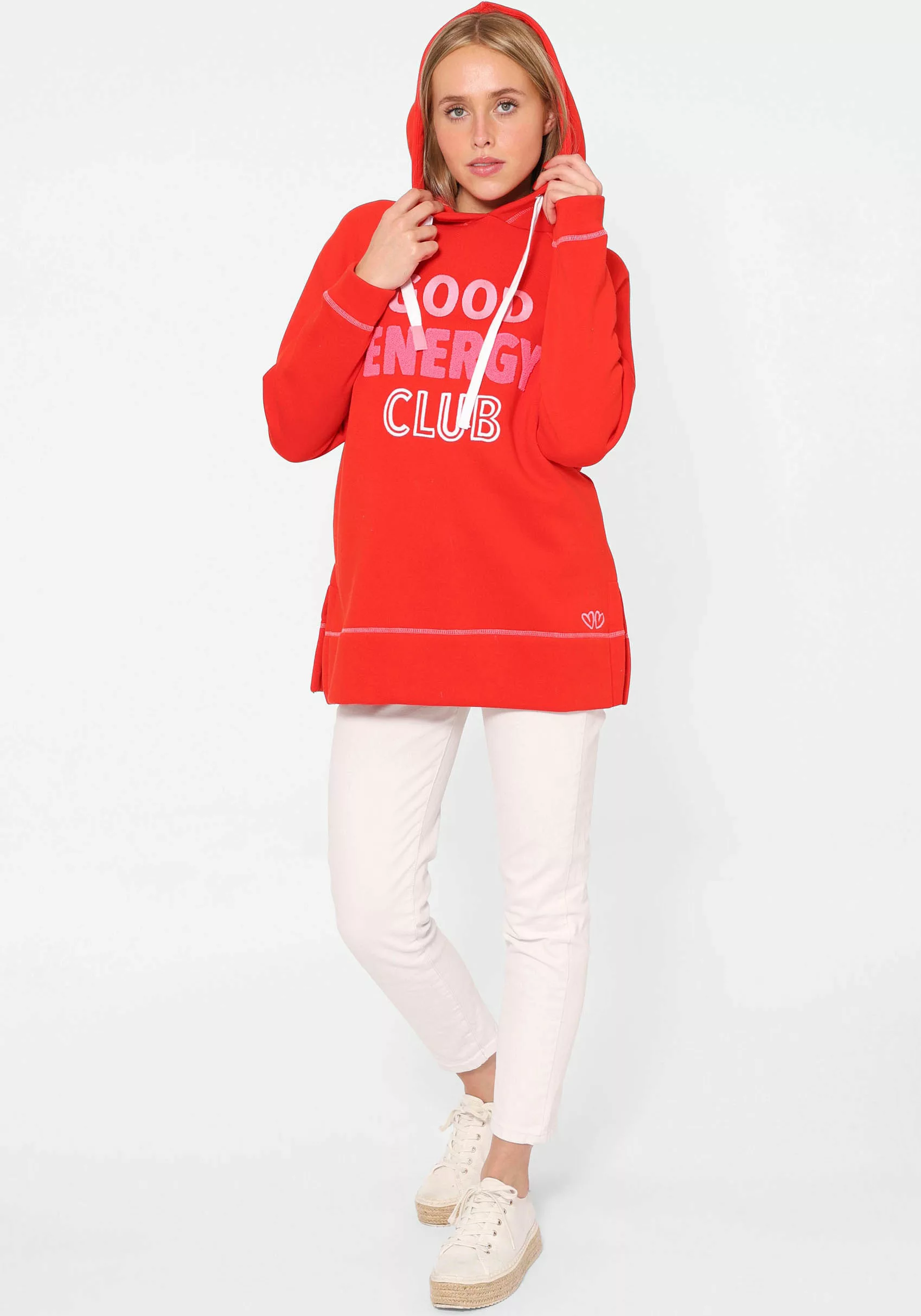 Zwillingsherz Hoodie ""Good Energy Club"", Oversized mit Kapuze und Front u günstig online kaufen