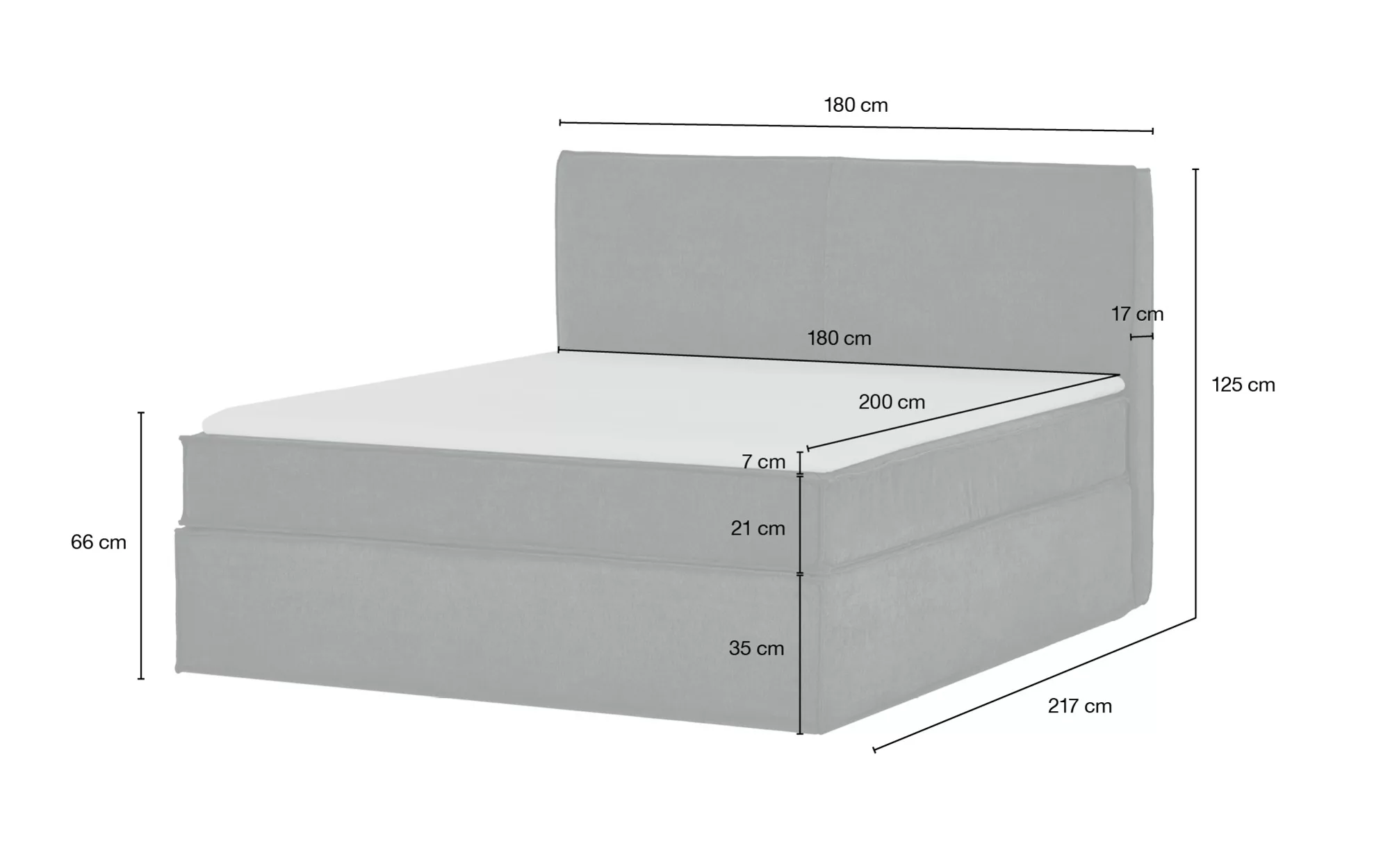 Boxi Boxspringbett 180 x 200 cm mit trendigem Keder Boxi Urban ¦ grün ¦ Maß günstig online kaufen