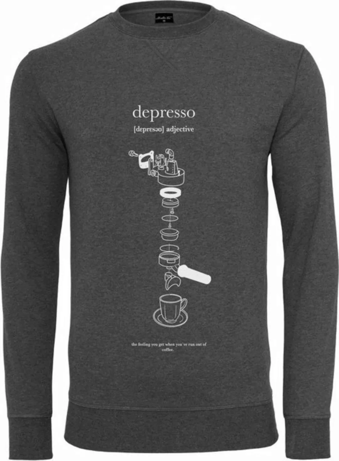 MisterTee Rundhalspullover "MisterTee Herren Depresso Crewneck" günstig online kaufen