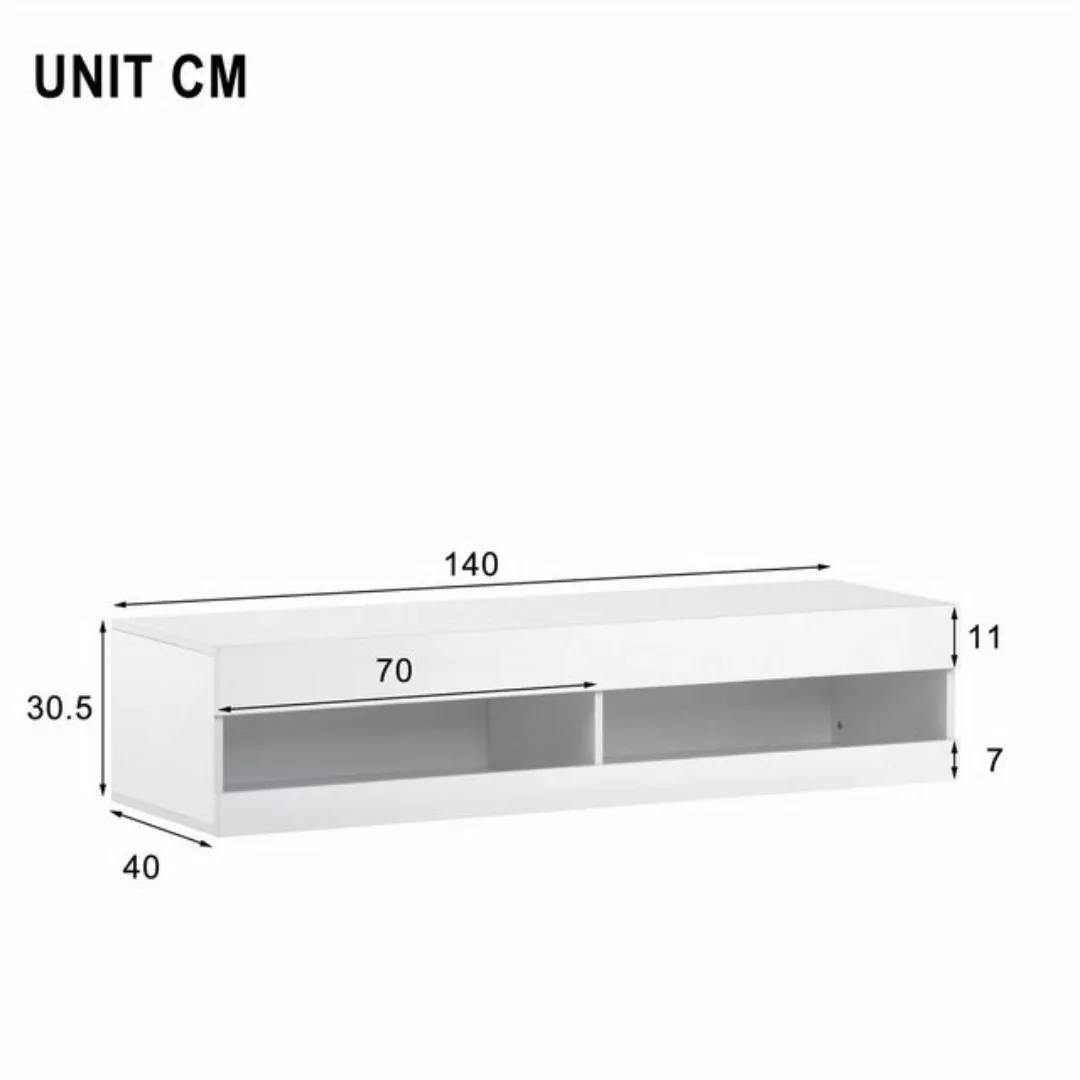 autolock TV-Schrank TV-Schrank, TV-Lowboard in mit LED-Beleuchtung, weiß günstig online kaufen