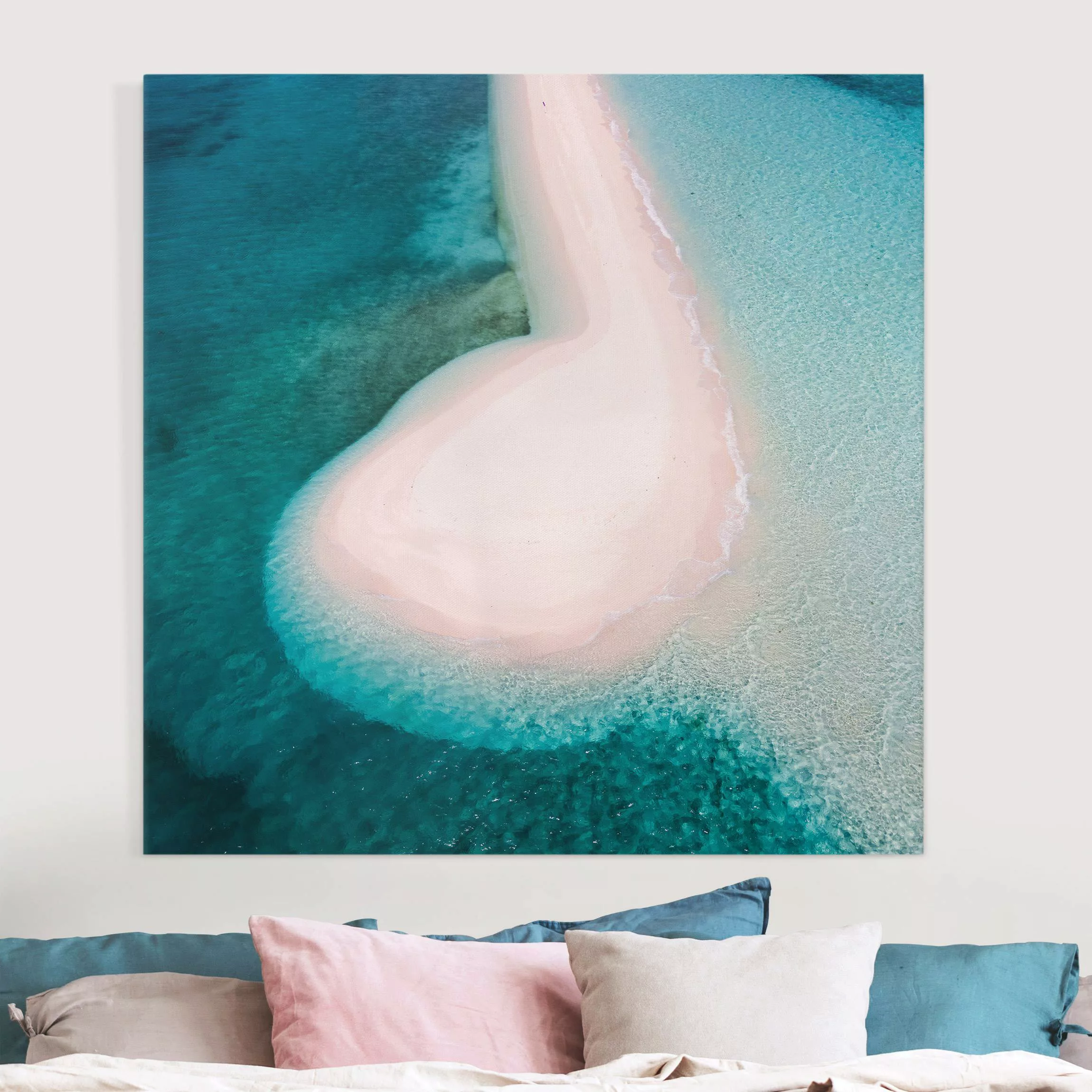 Leinwandbild Sandbank im Ozean günstig online kaufen