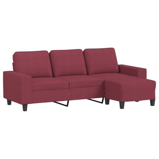 vidaXL Sofa 3-Sitzer-Sofa mit Hocker Weinrot 180 cm Stoff günstig online kaufen