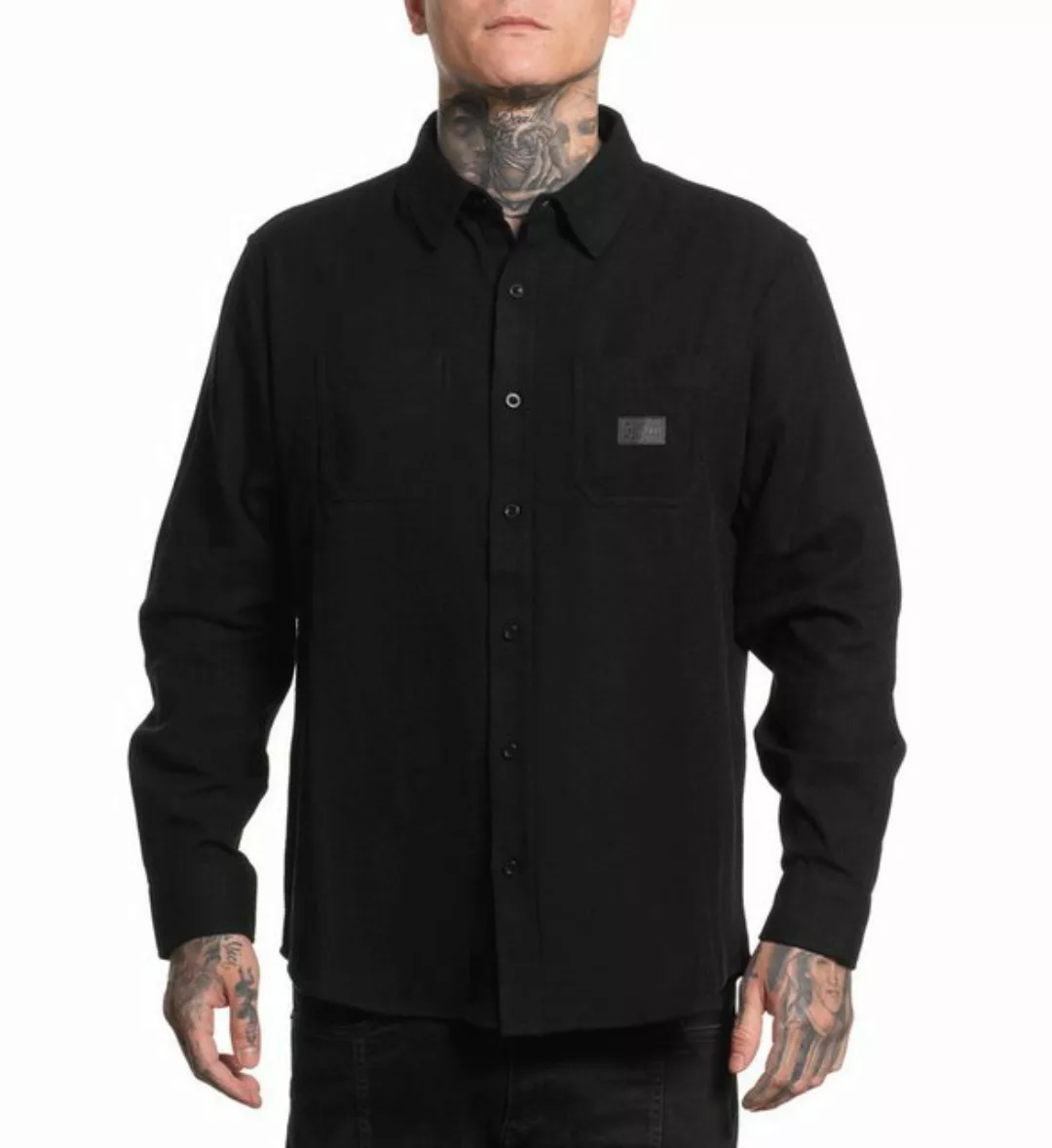 Sullen Clothing Langarmhemd Blaq Flannel Shirt Holzfällerhemd Schwarz günstig online kaufen