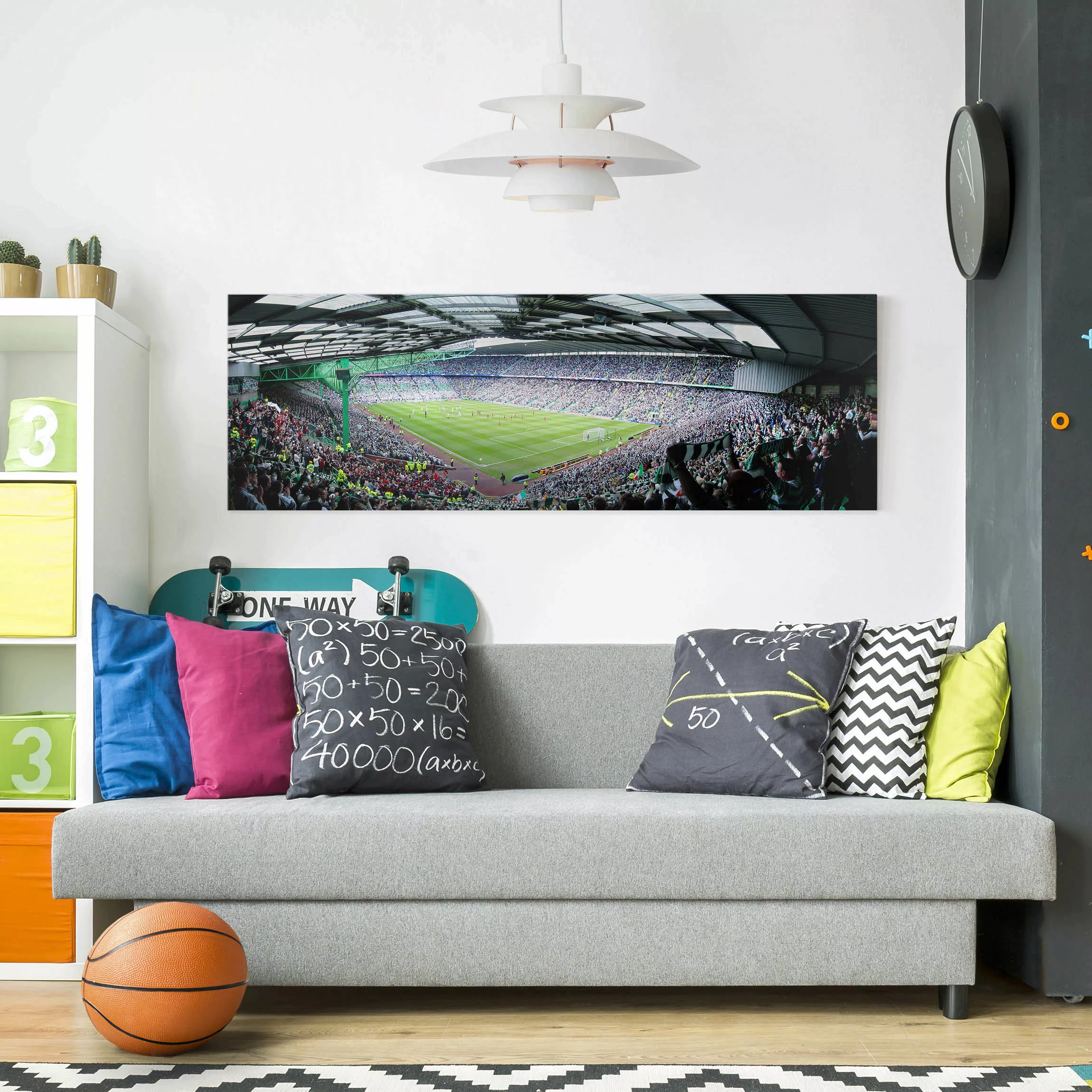 Leinwandbild Kinderzimmer - Panorama Fußballstadion günstig online kaufen