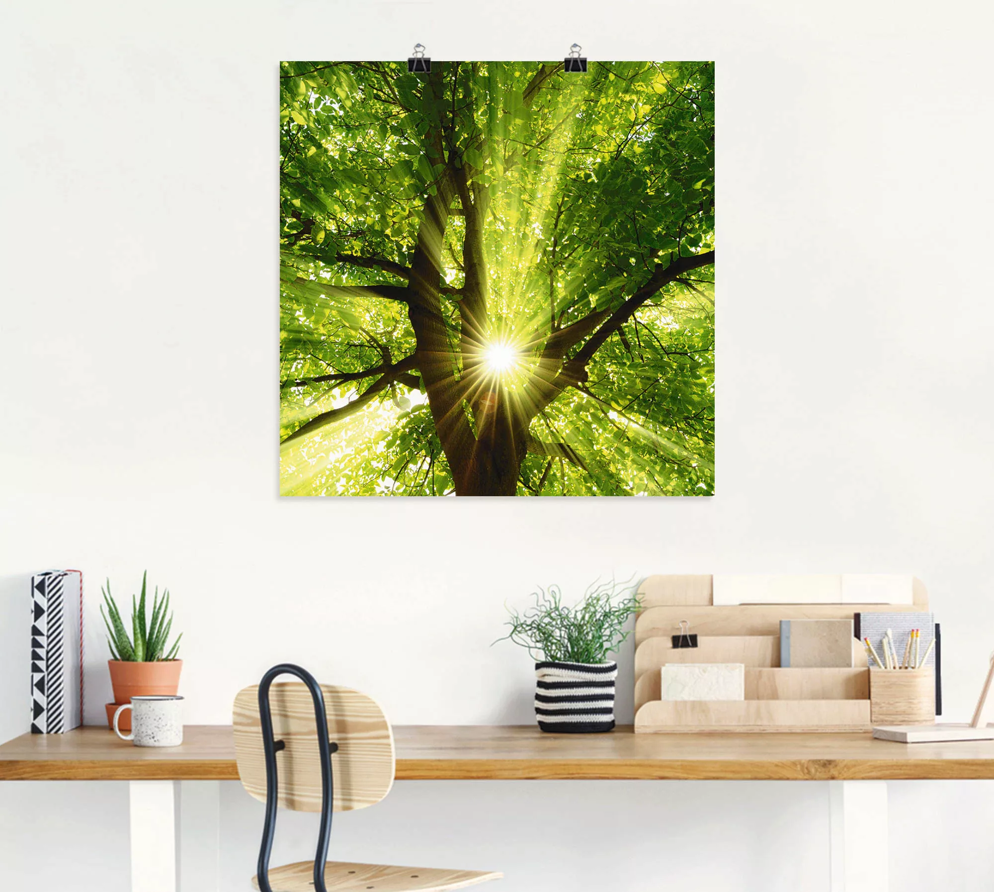 Artland Wandbild "Sonne strahlt explosiv durch den Baum", Bäume, (1 St.) günstig online kaufen