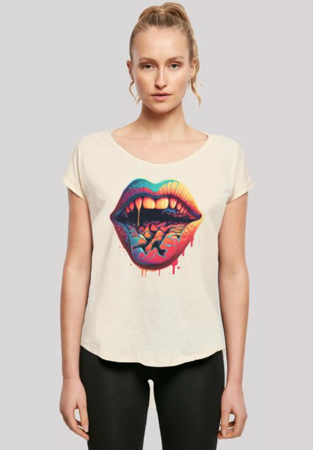 F4NT4STIC T-Shirt Drooling Lips LONG TEE Print günstig online kaufen