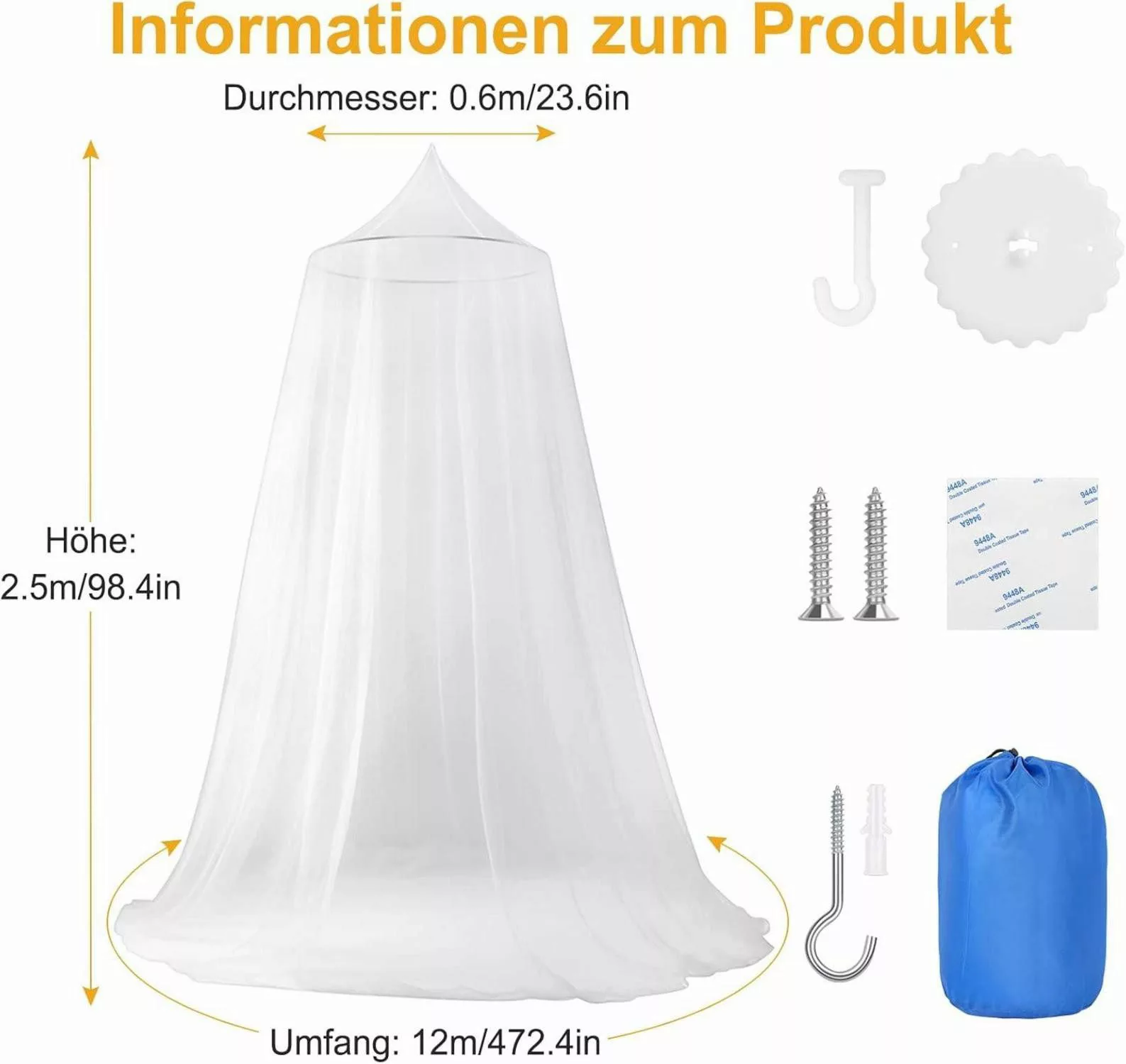 LuxusKollektion Moskitonetz Moskitonetz Bett Doppelbett Einzelbett günstig online kaufen