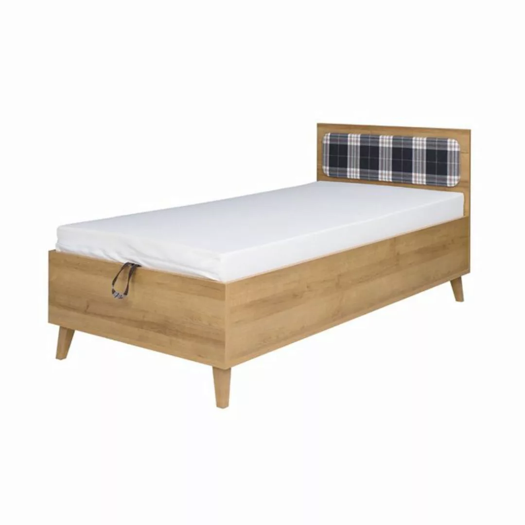 Lomadox Kinderbett MARIBOR-132, 90cm mit aufklappbarem Bettkasten in Eiche günstig online kaufen
