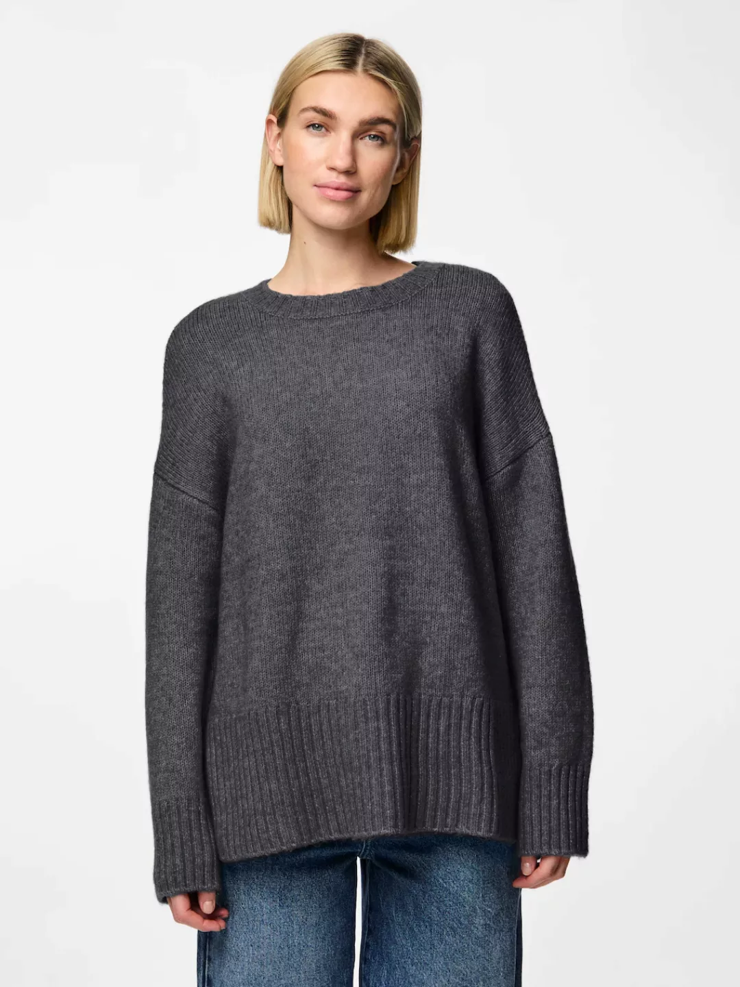 pieces Rundhalspullover PCNANCY LS LOOSE O-NECK KNIT NOOS BC Oversized günstig online kaufen