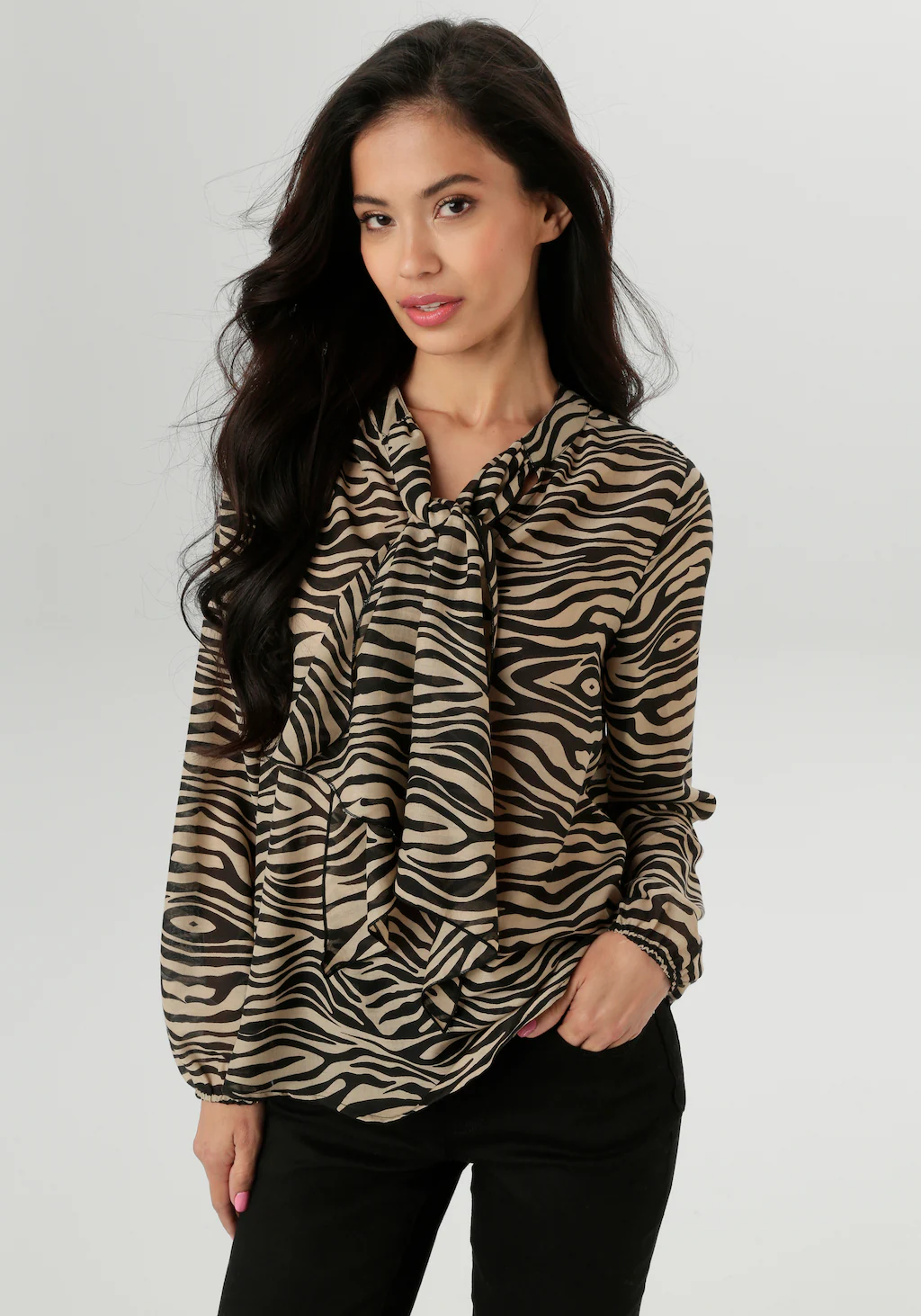 Aniston SELECTED Schlupfbluse, mit modischen Animal-Print - NEUE KOLLEKTION günstig online kaufen