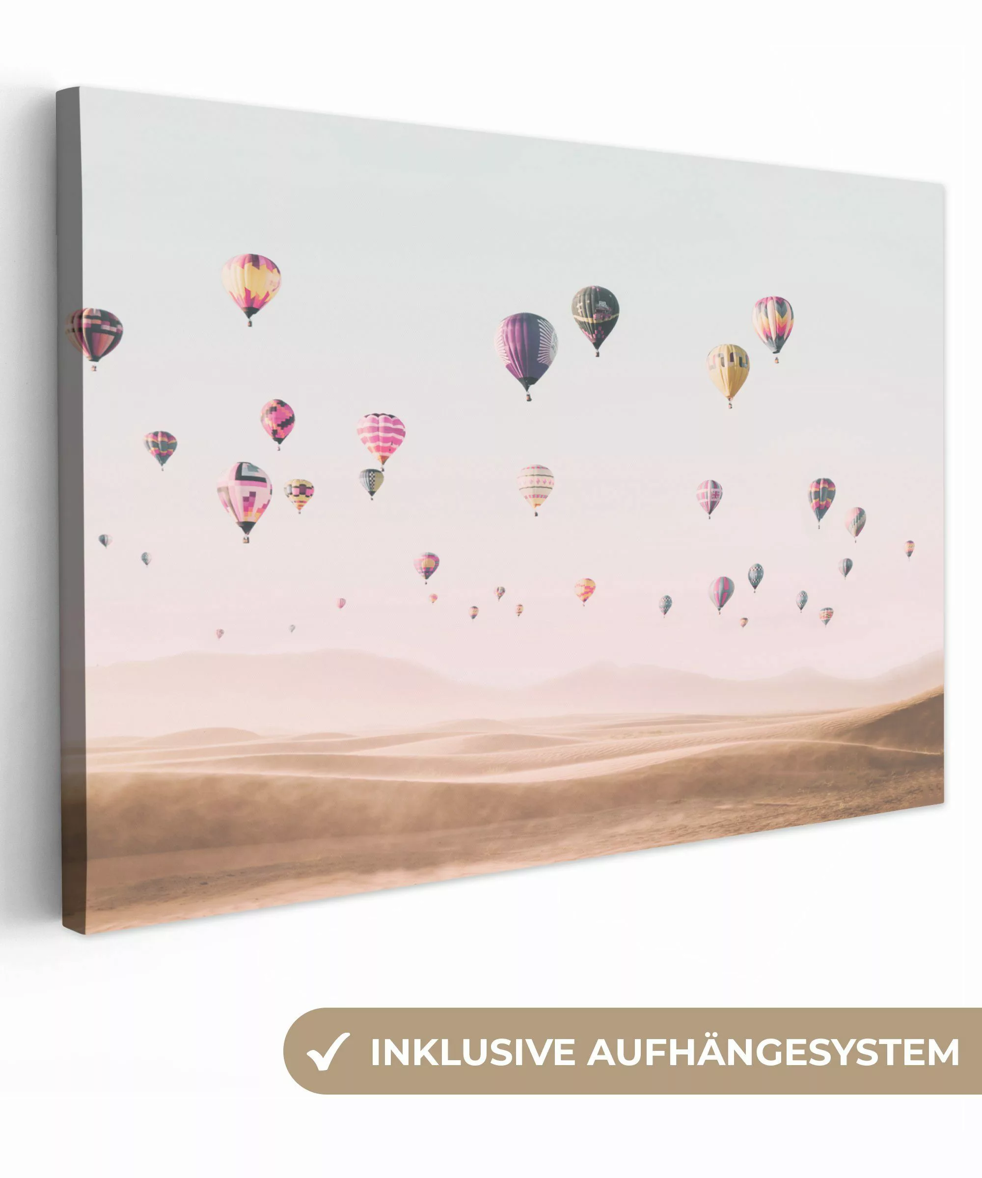 OneMillionCanvasses® Leinwandbild Heißluftballon - Wüste - günstig online kaufen