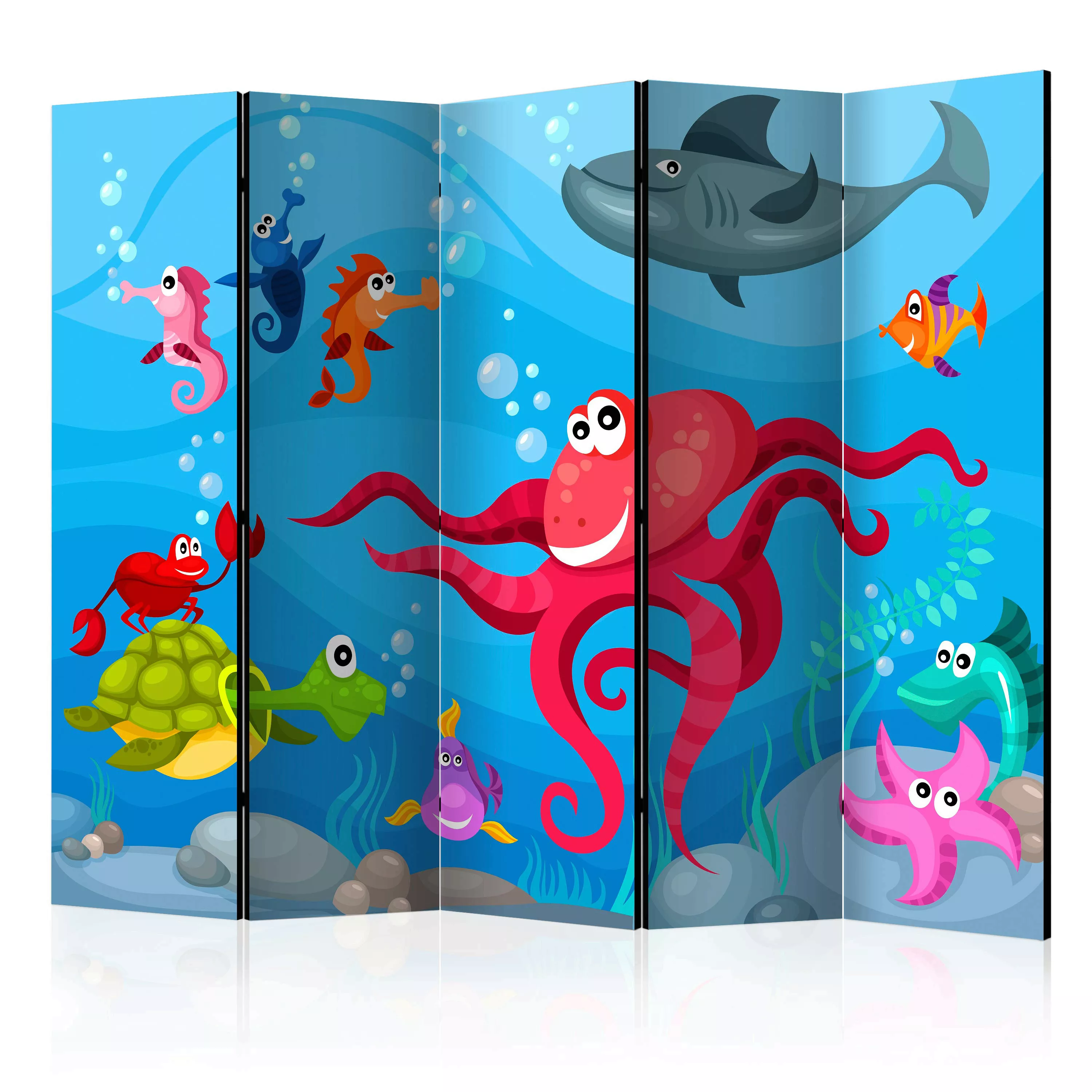 5-teiliges Paravent - Octopus And Shark Ii [room Dividers] günstig online kaufen